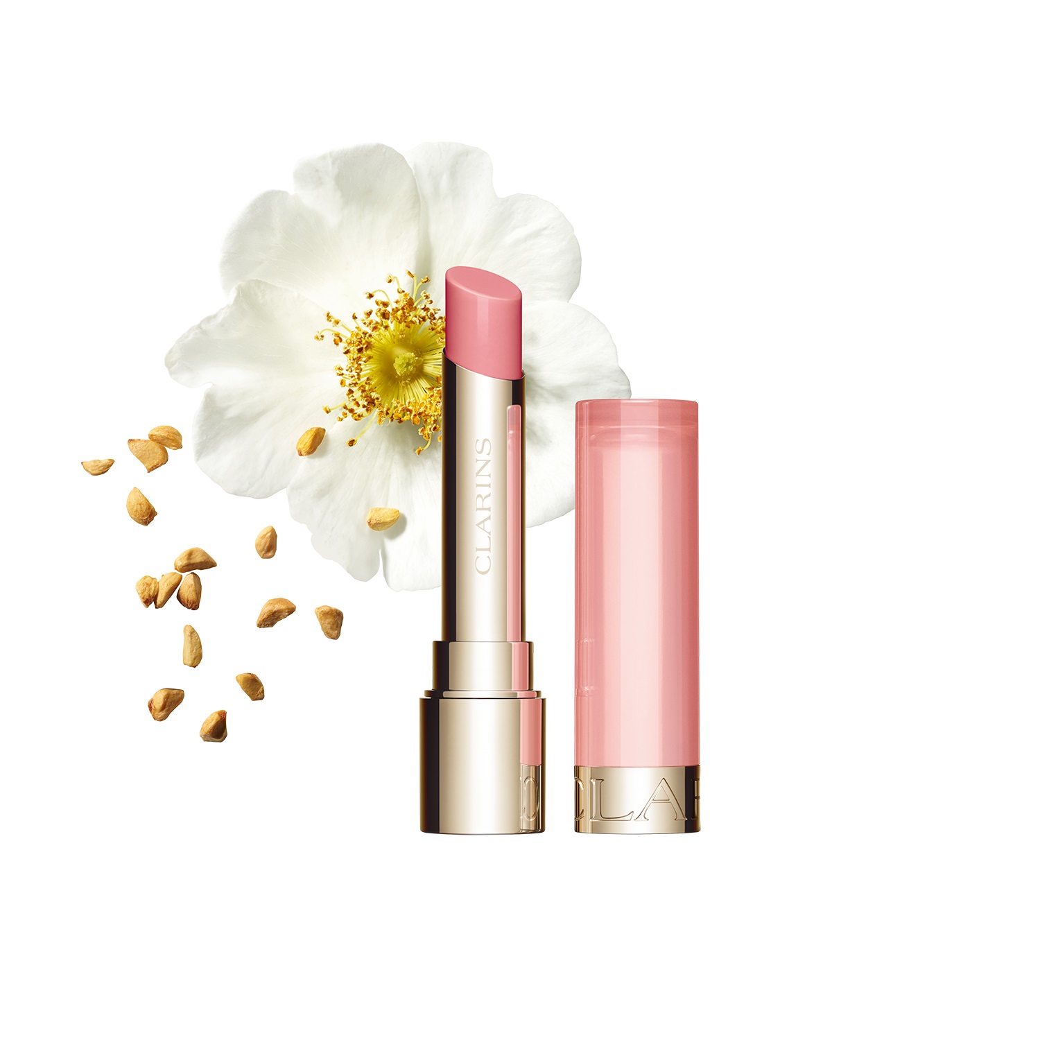Clarins Lip Oil Balm 01 Pale Pink 2.9g - Balsamo Labbra Idratante e Nutriente con Olio di Jojoba ed Estratto di Rosa