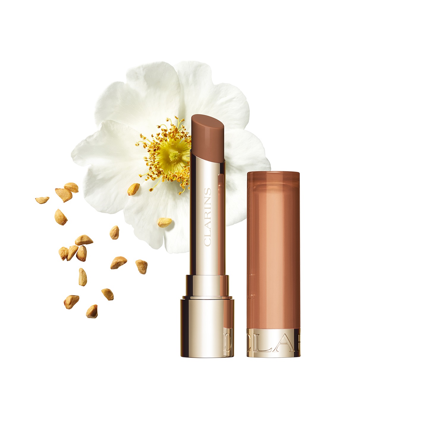 Clarins Lip Oil Balm 04 Almond 2.9g - Balsamo Labbra Idratante e Nutriente con Effetto Brillante