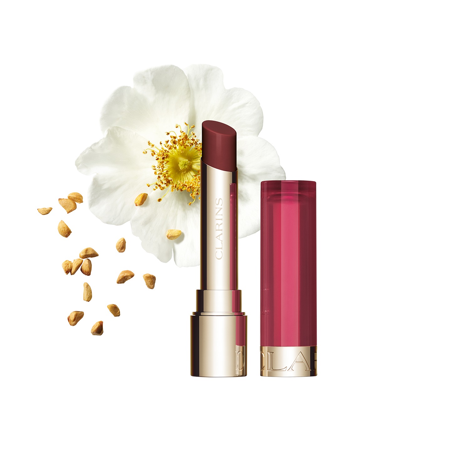Clarins Lip Oil Balm 06 Fig 2.9g - Balsamo Labbra Idratante e Nutriente con Olio di Jojoba ed Estratto di Rosa