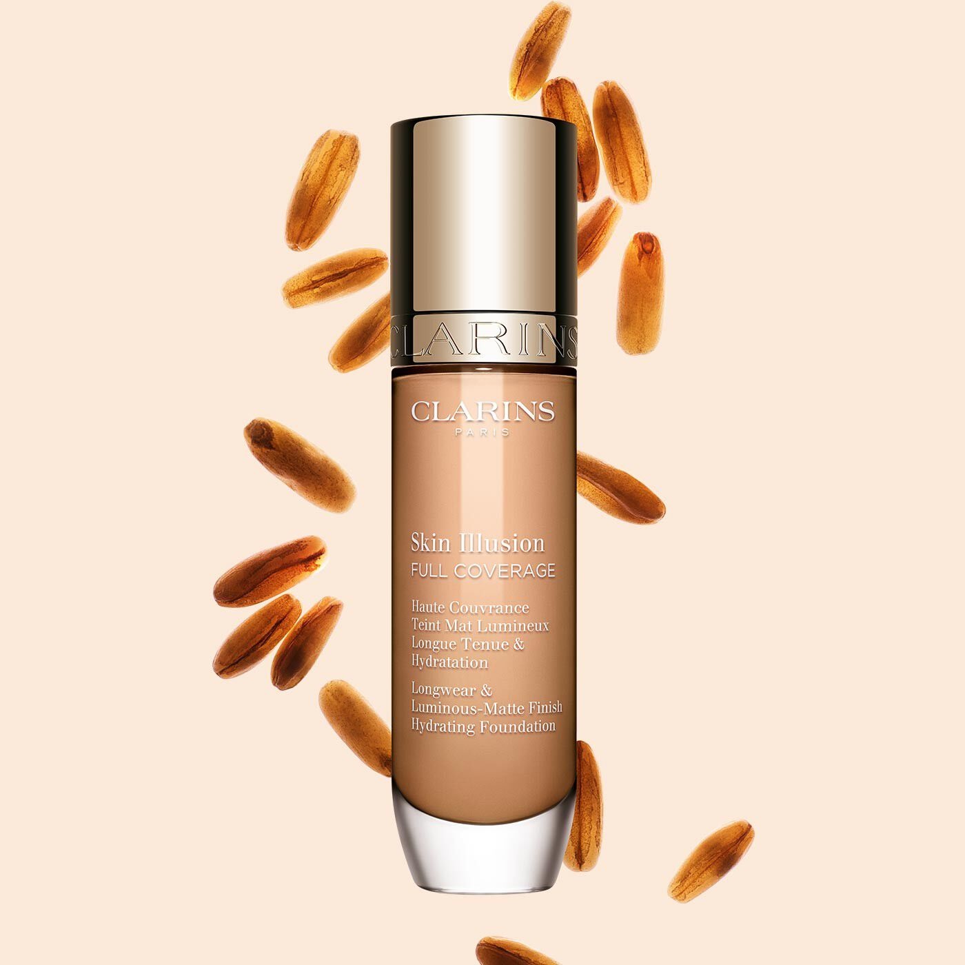 Clarins Skin Illusion Full Coverage Fondotinta Liquido 108.3N - Alta Coprenza, Tenuta 24 Ore, Finish Mat Luminoso