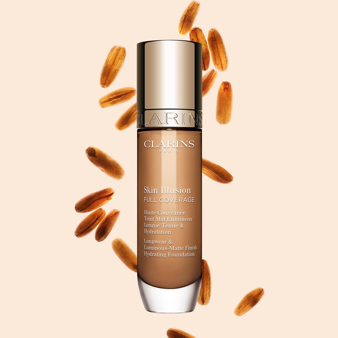 Clarins Skin Illusion Full Coverage Fondotinta Liquido 30 ml - Alta Coprenza, Tenuta 24 Ore, Finish Mat Luminoso
