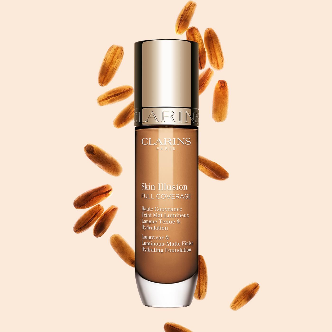 Clarins Skin Illusion Full Coverage Fondotinta Liquido Alta Coprenza 114N - 30 ml con Skin Fit Technology