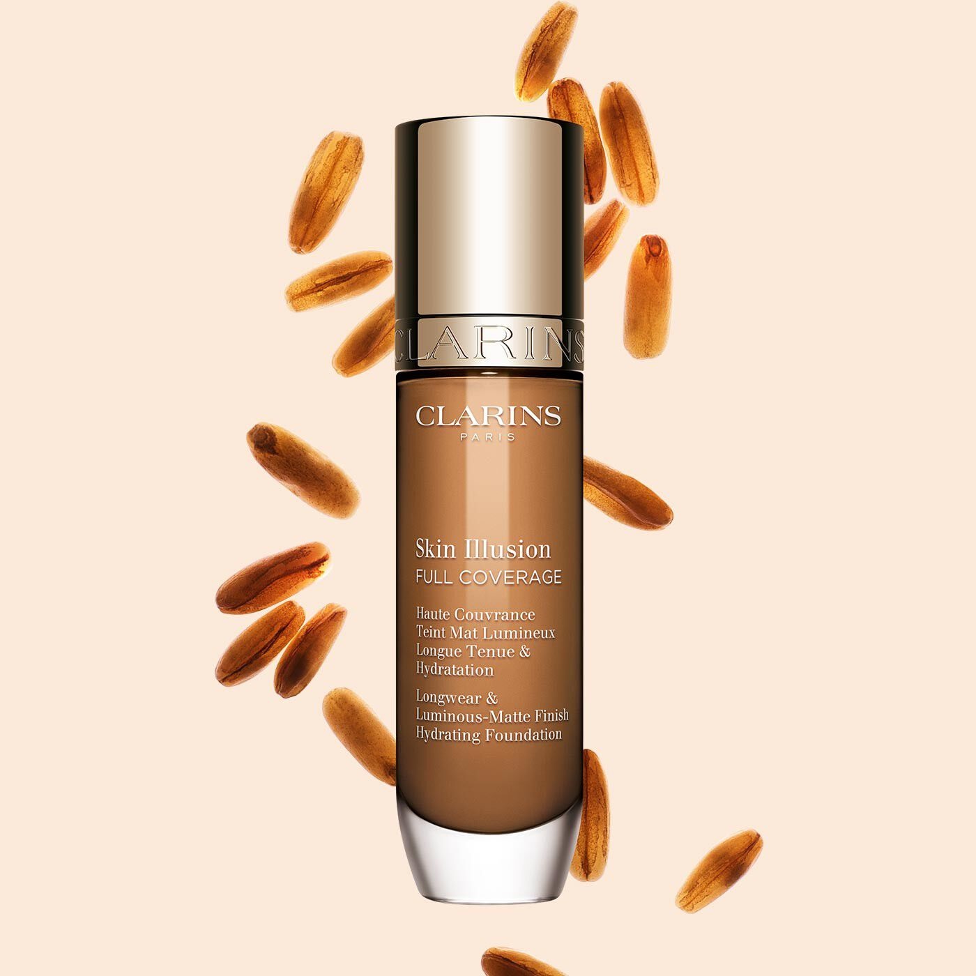 Clarins Skin Illusion Full Coverage Fondotinta Fluido 116.5W - Alta Coprenza, Tenuta 24 Ore, Finish Mat Luminoso