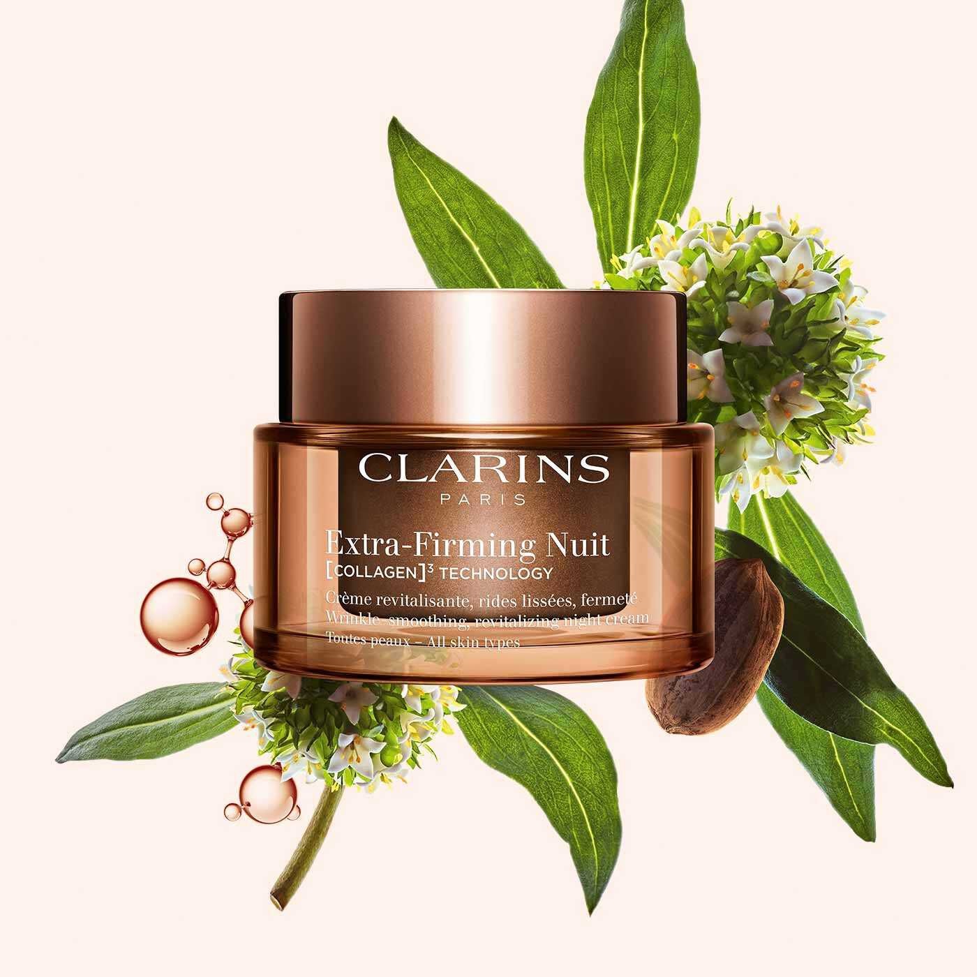 Clarins Extra-Firming Nuit - Crema Notte Rassodante per Tutti i Tipi di Pelle con [COLLAGEN]³ - 50 ml