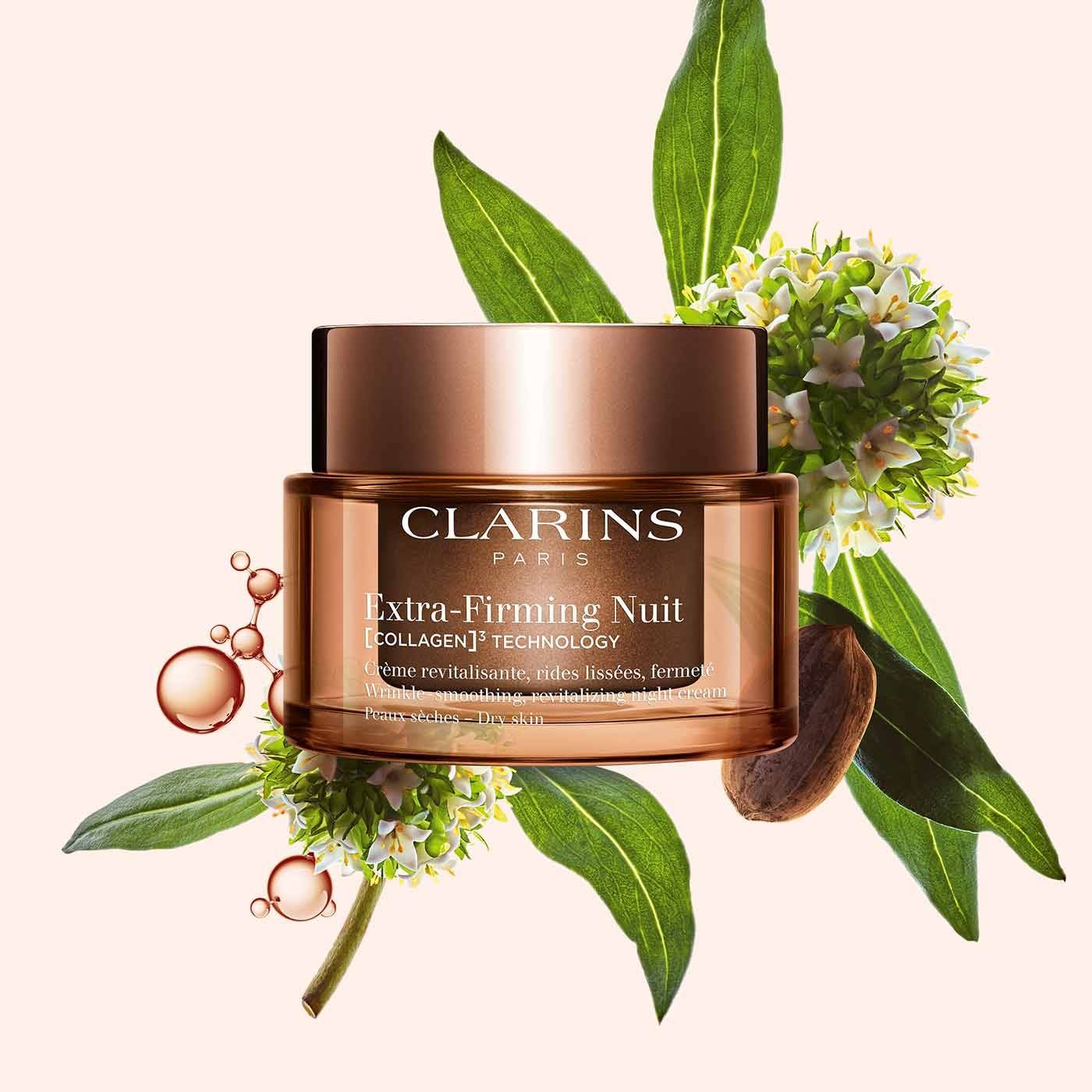 Clarins Extra-Firming Nuit Crema Notte Rassodante per Pelle Secca 50 ml - [COLLAGEN]³ Technology