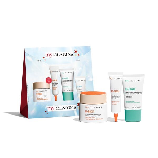 Clarins My Clarins Cofanetto - Kit per Pelle Giovane con Gel Detergente Purificante, Crema Idratante e Maschera Notte