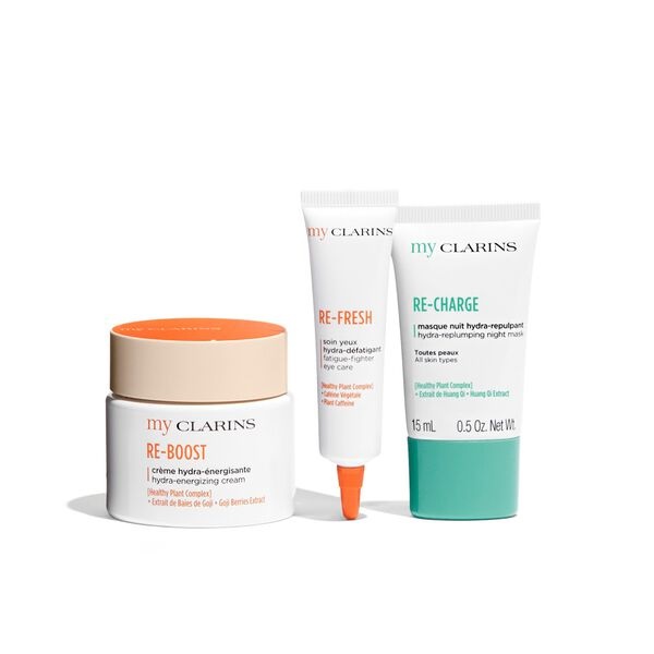 Clarins My Clarins Cofanetto - Kit per Pelle Giovane con Gel Detergente Purificante, Crema Idratante e Maschera Notte