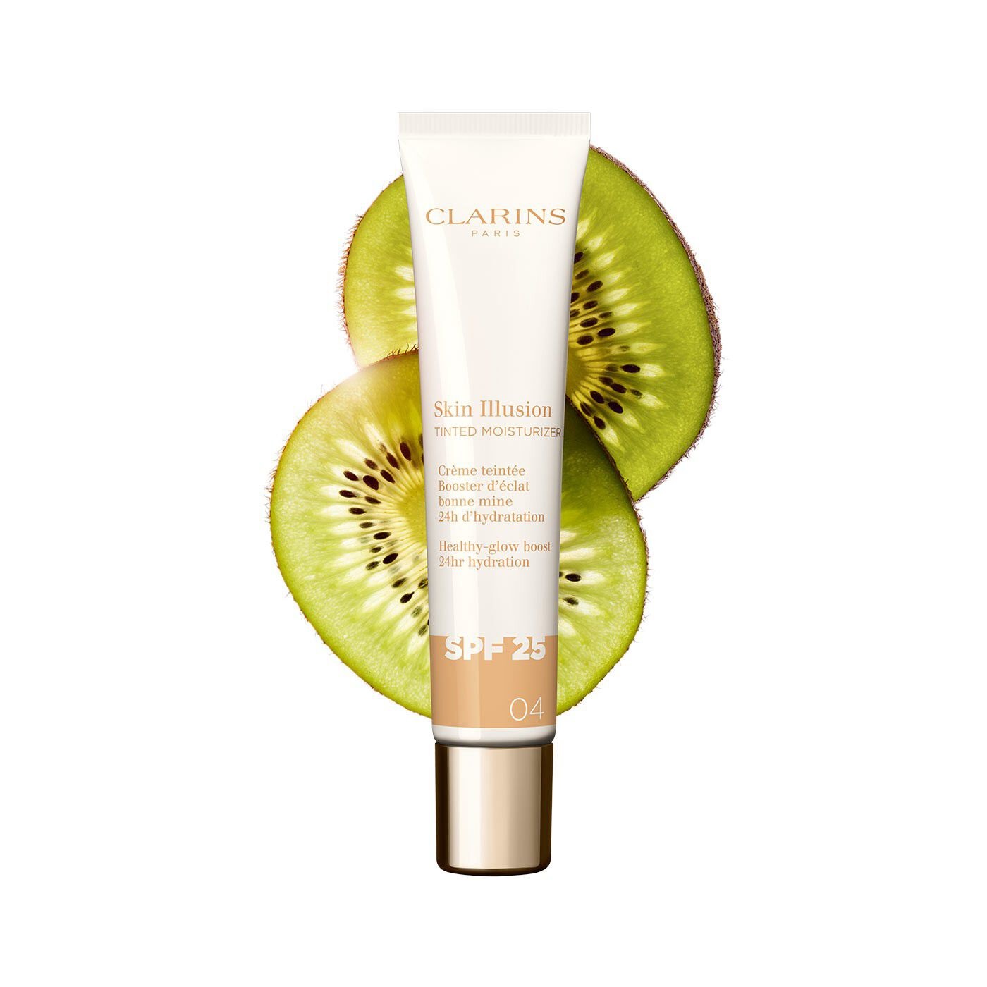Clarins Skin Illusion Tinted Moisturizer SPF25 Crema Colorata 04 - 40 ml, Finish Luminoso e Coprenza Naturale