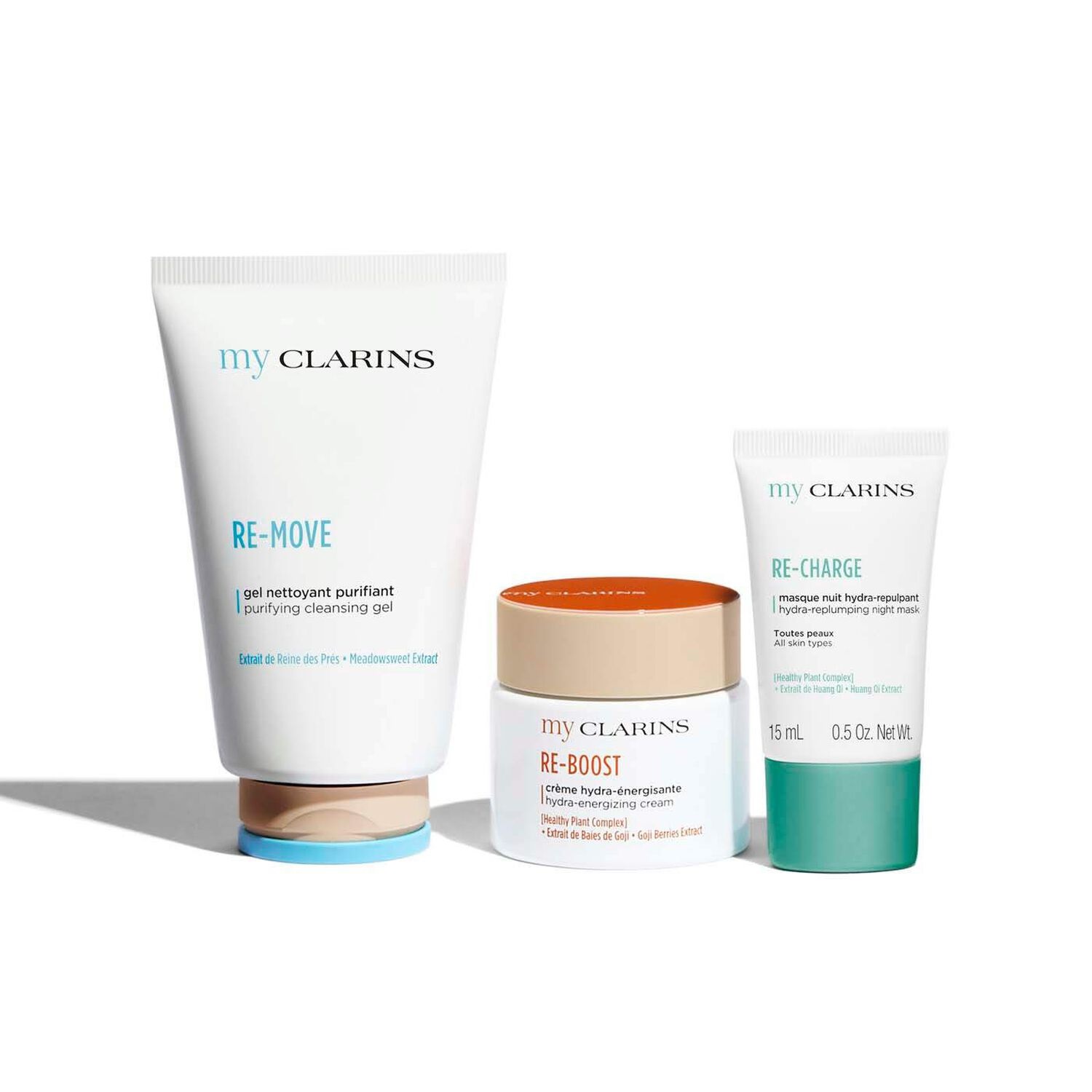 Clarins My Clarins Cofanetto Idratazione - Gel Detergente Purificante 125 ml, Crema Idratante 50 ml, Crema 15 ml