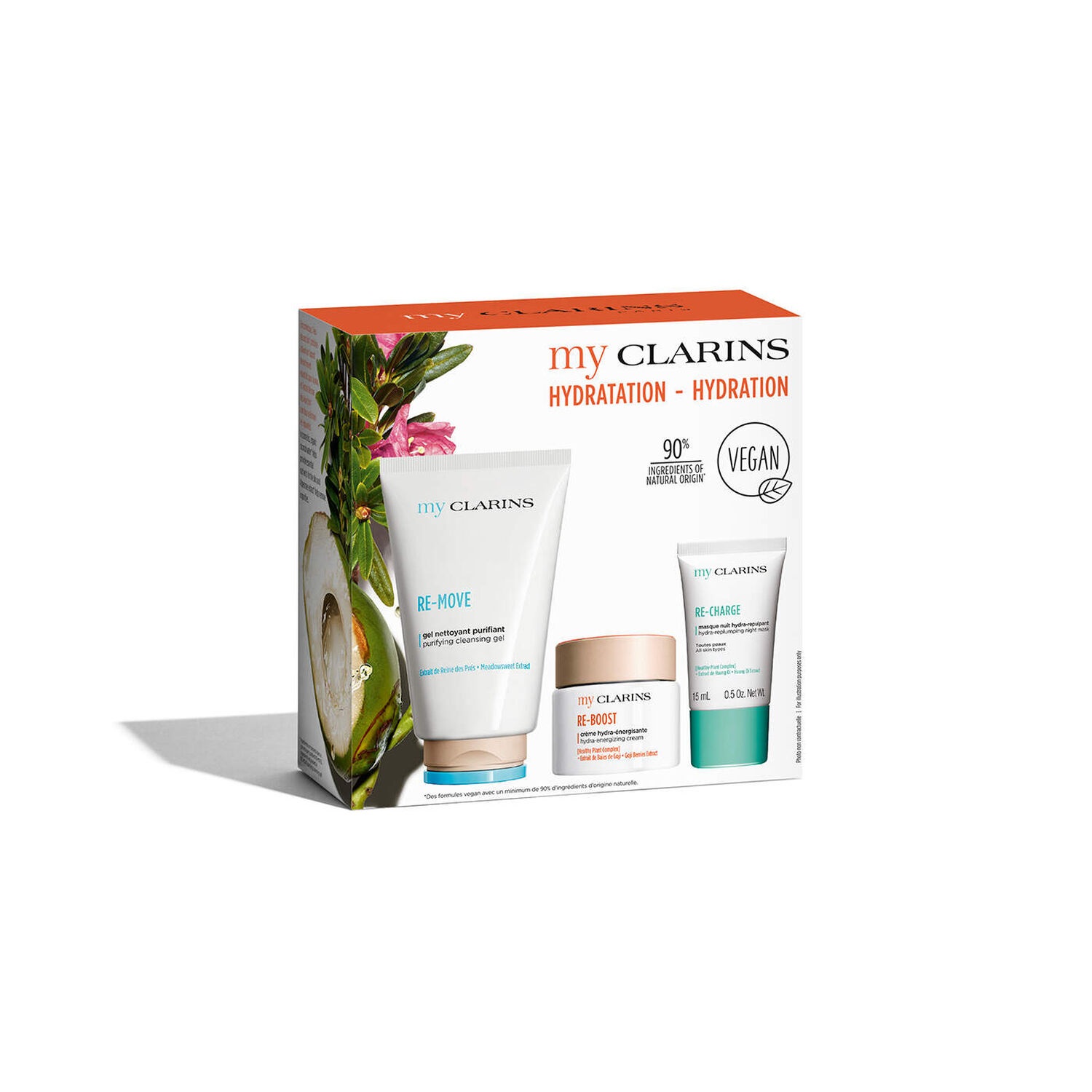Clarins My Clarins Cofanetto Idratazione - Gel Detergente Purificante 125 ml, Crema Idratante 50 ml, Crema 15 ml