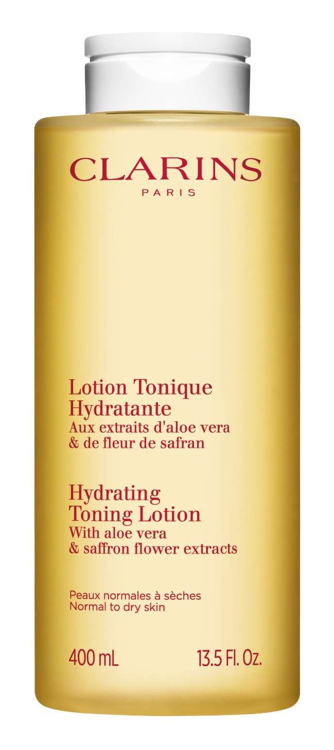 Clarins Lotion Tonique Hydratante 400 ml - Tonico Idratante per Pelle Normale e Secca con Aloe Vera e Fico Bio