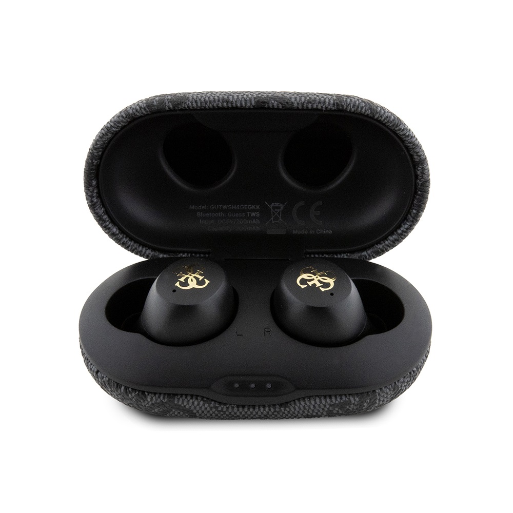 Guess Auricolari TWS ENC 4G - Cuffie Bluetooth con Custodia di Ricarica, Design Elegante e Moderno, Colore Nero