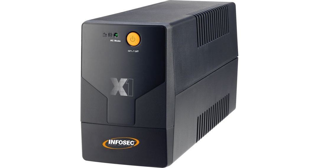INFOSEC X1 EX 2000VA UPS Line Interactive con USB - Gruppo di Continuità 1200 W, 4 Prese Schuko, Backup fino a 45 min