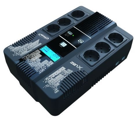 INFOSEC Gruppo di Continuità UPS 800VA Line Interactive con 6 Prese Schuko