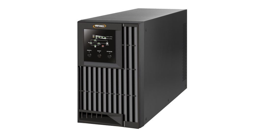 Infosec E4 Value 1000 Gruppo di Continuità (UPS) Doppia Conversione Online 1 kVA 3 Prese IEC con Display LED
