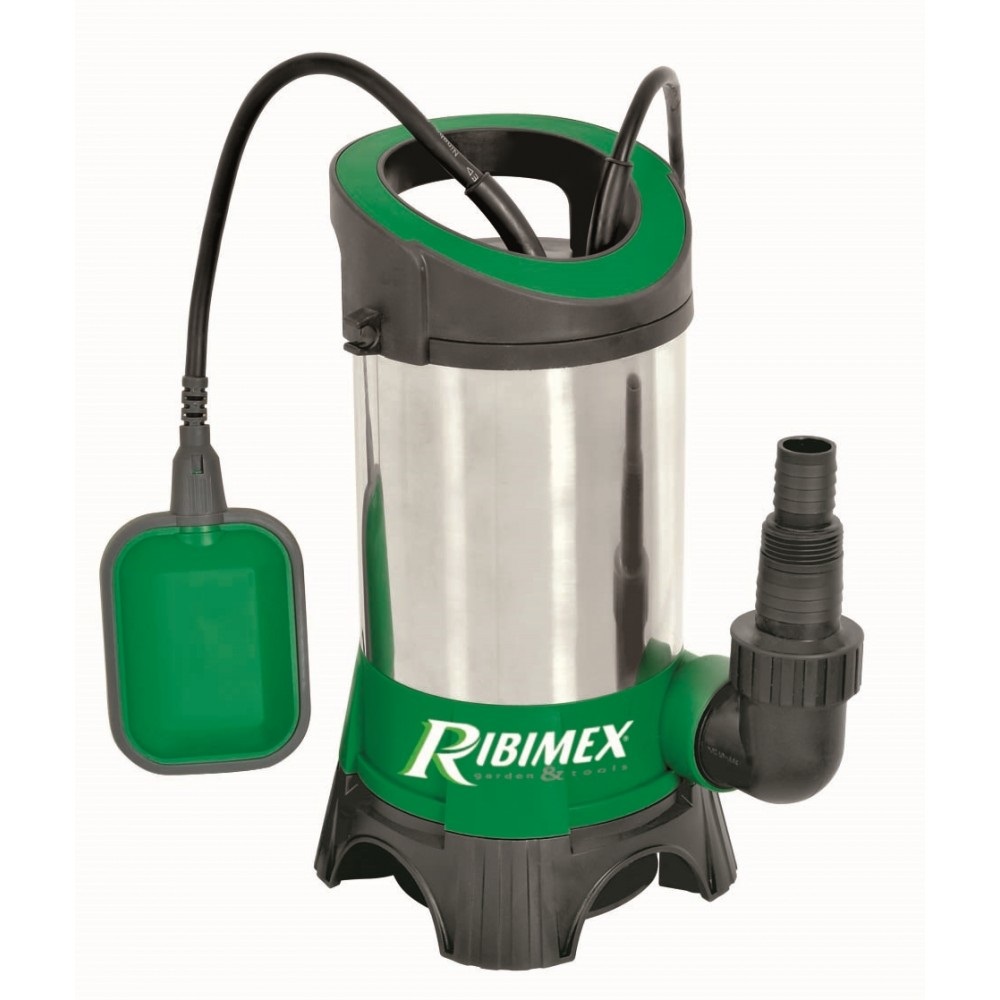 Ribimex Pompa Sommersa per Acque di Scarico 750W Inox - Portata Max 13000 l/h, Profondità Max 7m