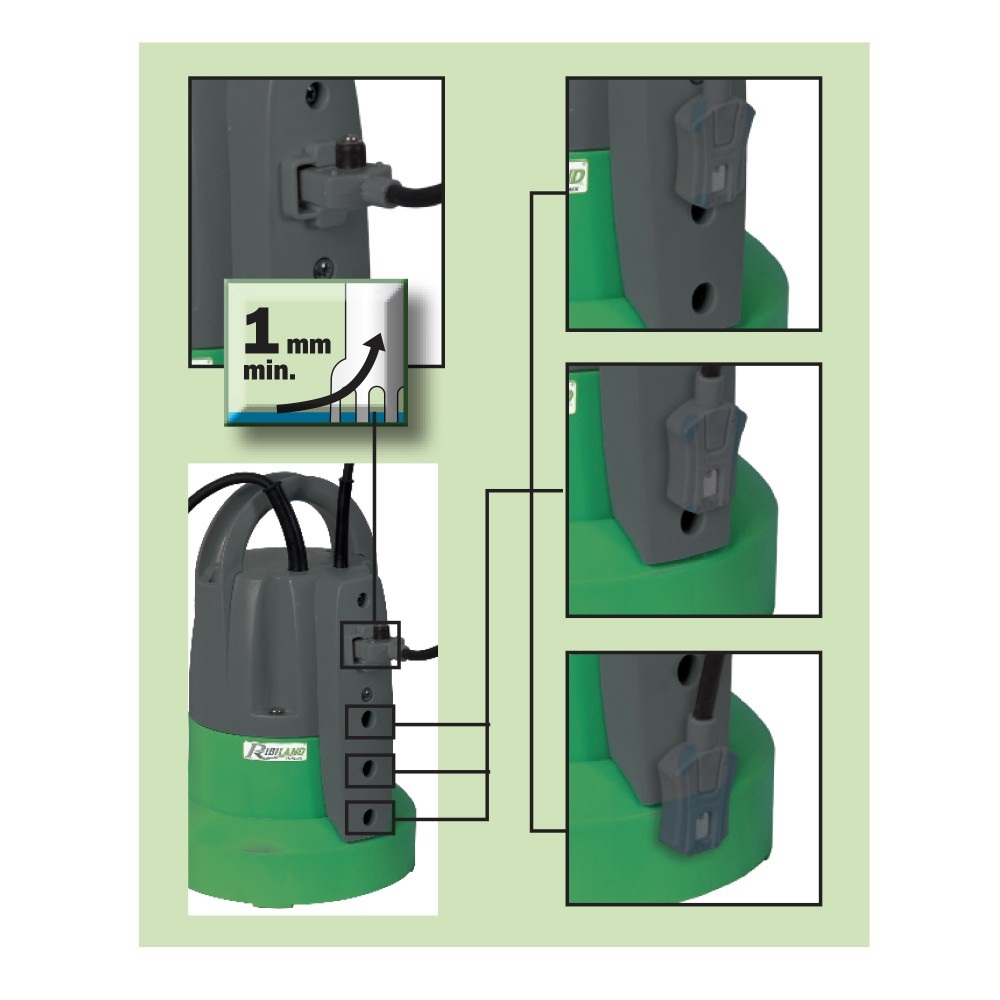 Ribimex PRPVC401SP - Pompa Sommersa Elettrica per Acque Chiare, 400 W, Portata 7000 L/h, Profondità Max 7 m, Prevalenza Max 7 m