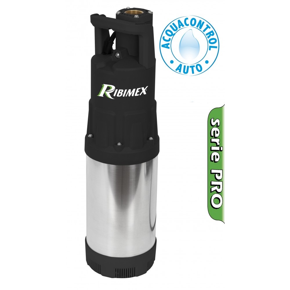 Ribimex Pompa Sommersa Automatica PRPVC1201AUTO - 1200W, Acque Chiare, Portata 6000L/h, Immersione Max 12m, Prevalenza 45m, Acciaio Inox