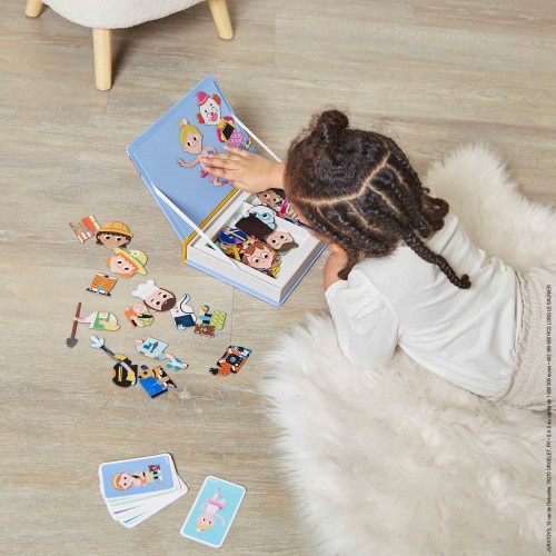 Janod J02597 Magnéti'Book Mestieri - Gioco Educativo Magnetico con 48 Calamite e 16 Carte Modello per Bambini dai 3 Anni