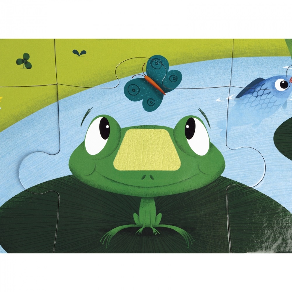 Janod Puzzle Tattile 20 Pezzi - Animali della Fattoria, Gioco Educativo e Sensoriale per Bambini, Sviluppo Motricità Fine, Da 2 Anni