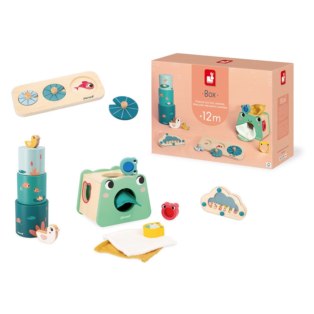 Janod - Set di Giocattoli Sensoriali per Bambini 12 Mesi - Sviluppo dei Sensi e Apprendimento