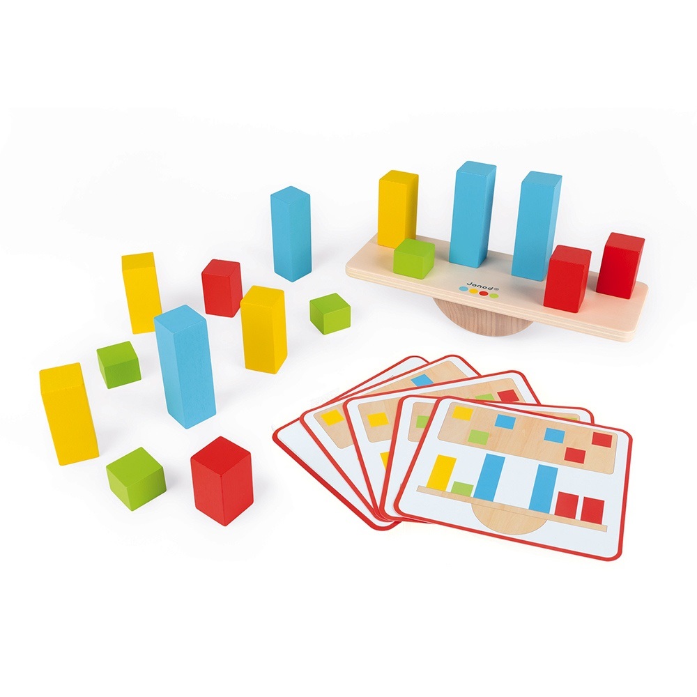 Janod - Gioco Educativo in Legno Essentiel I Pesi - Apprendimento dell'Equilibrio per Bambini a Partire da 3 Anni