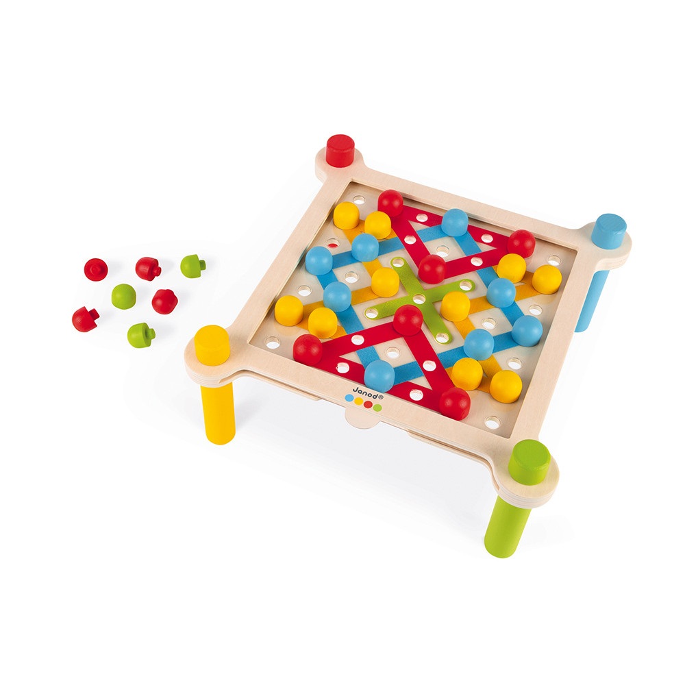 Janod Essentiel - La Tessitura: Gioco Educativo in Legno per Bambini, Sviluppa Destrezza e Creatività, A Partire da 3 Anni
