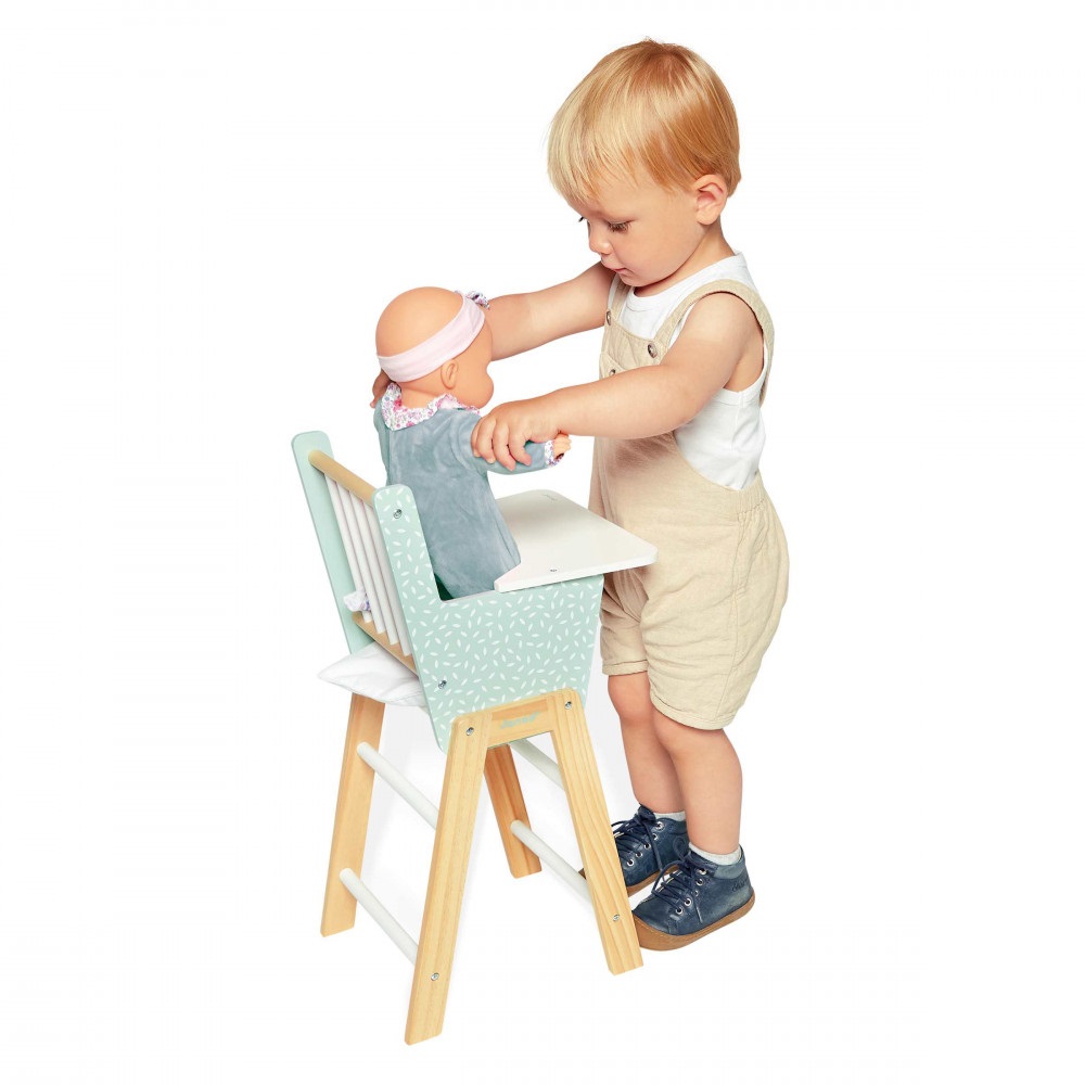 Janod Seggiolone Zen in Legno FSC - Accessorio per Bambole fino a 42 cm - Giocattolo di Imitazione per Bambini dai 3 Anni