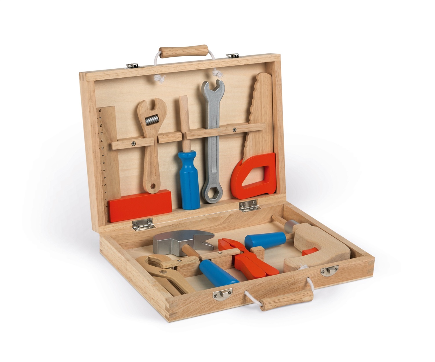Janod Brico'Kids Kit Attrezzi in Legno - Gioco di Imitazione con 9 Accessori Inclusi per Bambini dai 3 Anni
