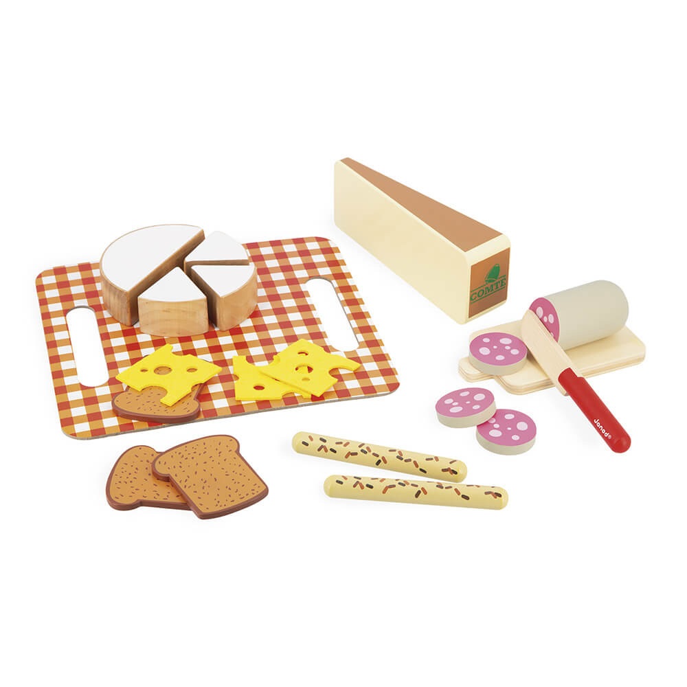Janod - Il Mio Primo Aperitivo: Set di Giocattolo in Legno con 20 Elementi per Bambini dai 3 Anni
