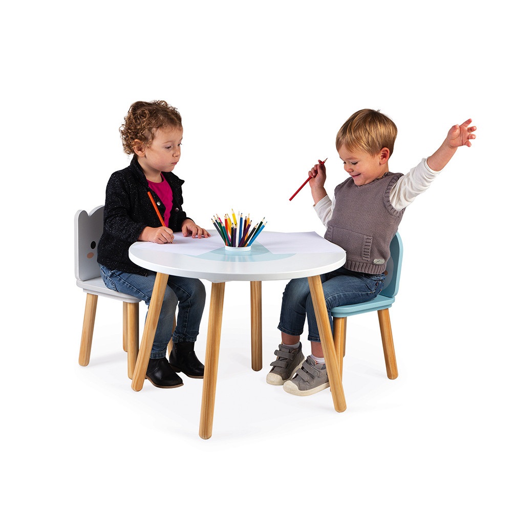 JANOD Tavolo e 2 Sedie Banchisa - Set per Bambini dai 3 ai 6 Anni, Design Adorabile e Funzionale