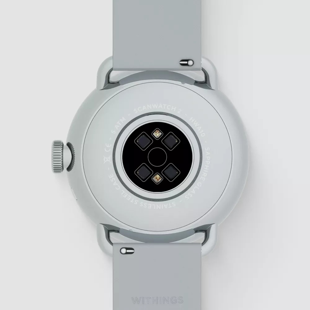 Withings ScanWatch 2 Smartwatch Ibrido 38mm Bianco - Display OLED 1,6 cm, ECG, SpO2, Monitoraggio Sonno, Impermeabile