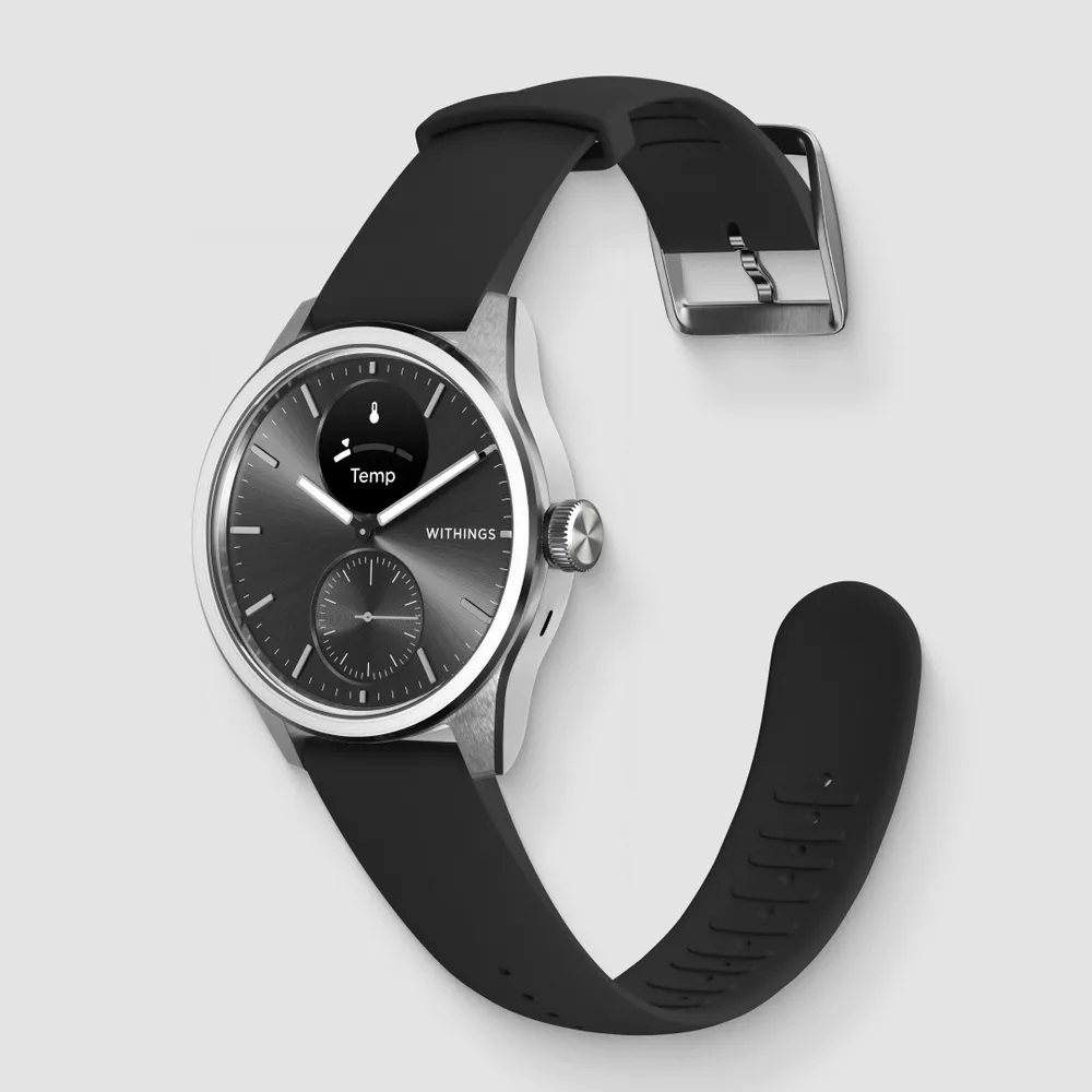 Withings ScanWatch 2 - Smartwatch ibrido 42 mm con ECG, SpO2, monitoraggio della temperatura, sonno e attività, impermeabile, batteria fino a 30 giorni