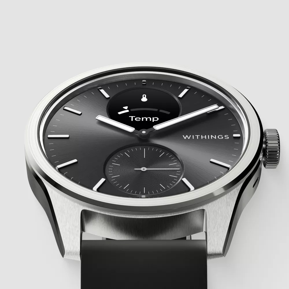 Withings ScanWatch 2 - Smartwatch ibrido 42 mm con ECG, SpO2, monitoraggio della temperatura, sonno e attività, impermeabile, batteria fino a 30 giorni