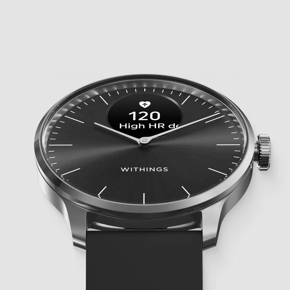 Withings ScanWatch Light 37 mm - Smartwatch Ibrido con Monitoraggio Cardiaco 24/7, GPS Connesso, Impermeabile fino a 50m, Autonomia di 30 Giorni, Compatibile con Android e Apple