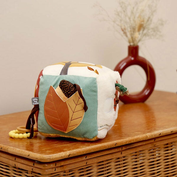 Little Big Friends Cubo Attività Morbido - Giocattolo Educativo per Neonati con Texture, Suoni e Specchio