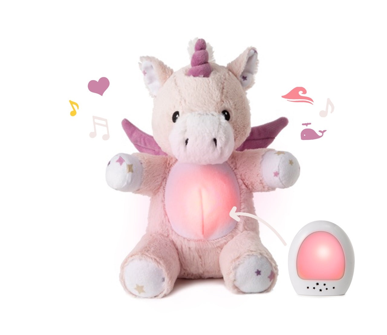 Cloud B Love Light Buddies™ Lily Luce da Notte Unicorno Rosa - Aiuto per il Sonno per Bambini dalla Nascita