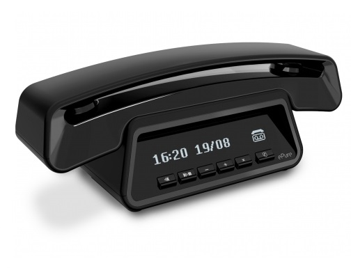 Alcatel ePure Premium Telefono DECT Cordless con Identificatore di Chiamata, Vivavoce, Segreteria e Design Vintage - Nero