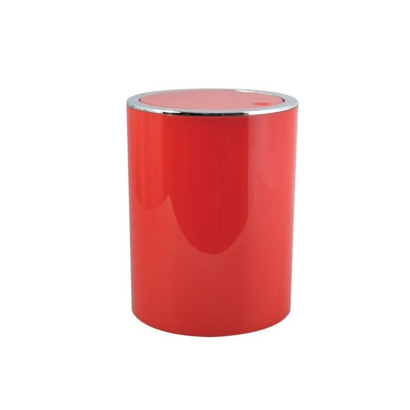 MSV Pattumiera a Pedale Kamaka 6L con Coperchio Basculante - Design Elegante per Bagni e Cucine - Rosso