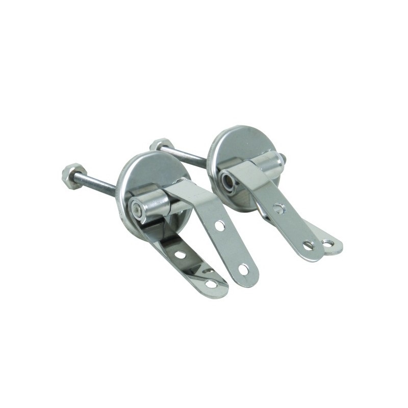 MSV Sedile WC in MDF e Acciaio INOX Blu Scuro - Dimensioni 43,5 x 37,5 x 1,8 cm con Cerniere Resistenti
