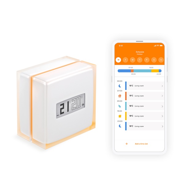 Netatmo Termostato Wifi Intelligente per Caldaia Individuale - Controllo Remoto, Risparmio Energetico, Compatibile con Google e Alexa