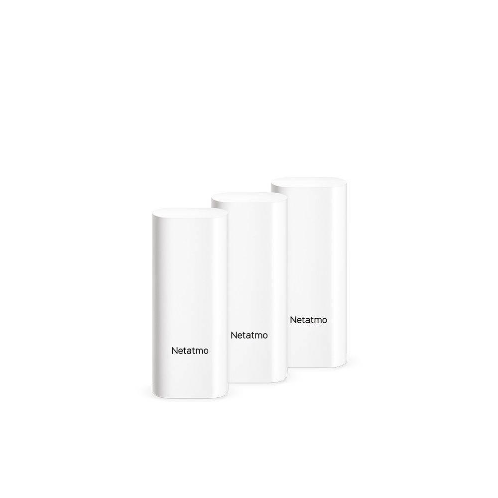 Netatmo Sensori Intelligenti per Porte e Finestre - Wireless, Rilevamento Vibrazioni, Confezione da 3, Bianco