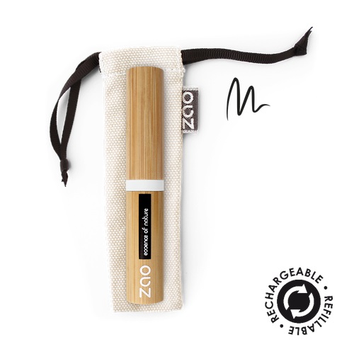 ZAO Eyeliner di Bambù No. 066 - Nero Intenso, 4,5 g, Punta in Feltro, Ricaricabile, 100% Naturale e Vegano