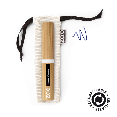 Zao Bamboo Eye Liner Blu Elettrico 3,8 ml - Eyeliner Liquido Ricaricabile Biologico e Vegano con Aloe Vera