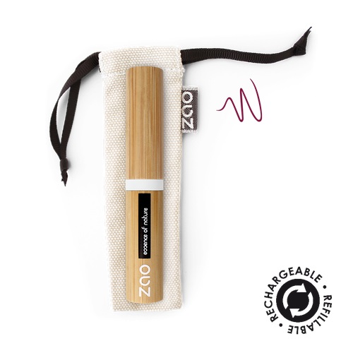 ZAO Bamboo Eye Liner Eyeliner Liquido 3,8 ml Colore 074 Plum con Aloe Vera Bio per Occhi Sensibili