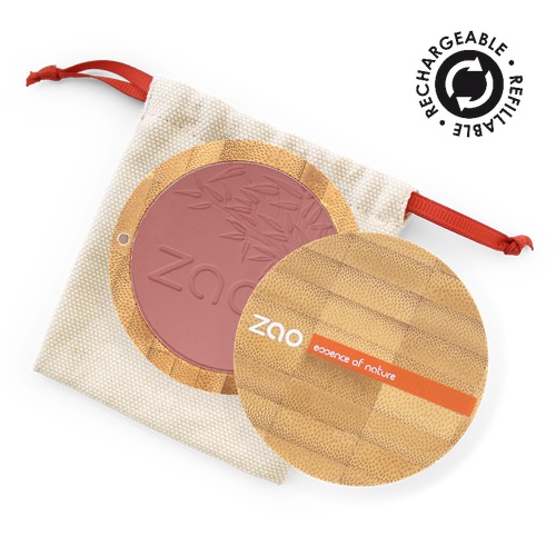 ZAO Bamboo Compact Blush 322 - Marrone Rosa, 9 g - Polvere Vellutata con Finish Naturale