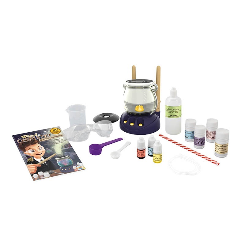 Buki La Chimica dei Maghi 8366 - Kit Scientifico con 30 Esperimenti, Calderone Magico con Effetti Luminosi, Fumo e Miscelatore