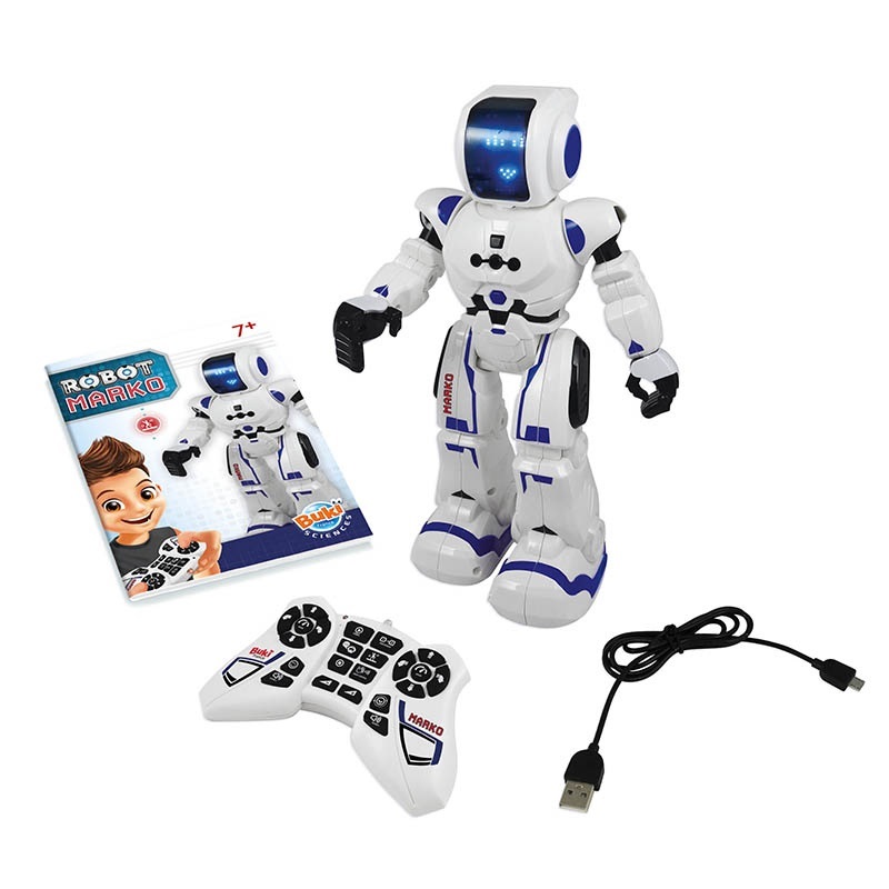 Buki Robot Marko Multicolore - Robot Telecomandato con 20 Funzioni e 10 Giochi per Imparare a Programmare