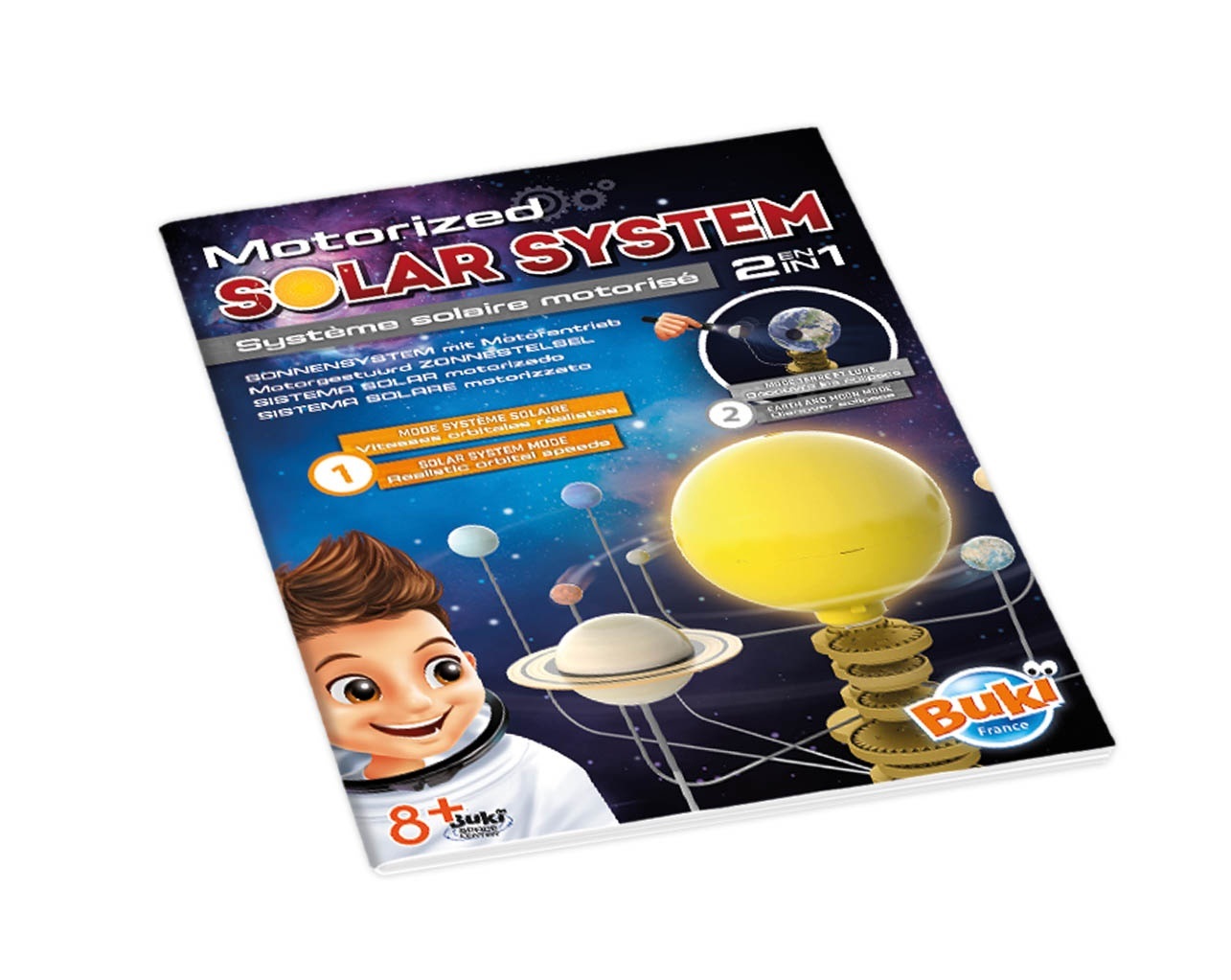 Buki Sistema Solare Motorizzato - Giocattolo Educativo con Pianeti Rotanti, 33 x 15 x 26 cm