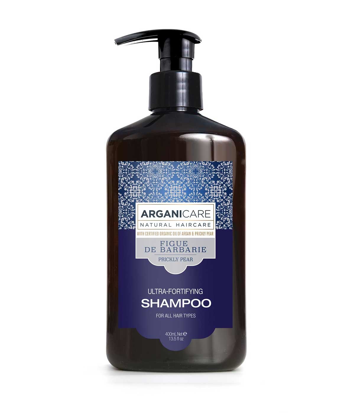 Arganicare Shampoo Fortificante al Fico d'India e Vitamina E - 400 ml - Nutriente e Rinforzante per Tutti i Tipi di Capelli